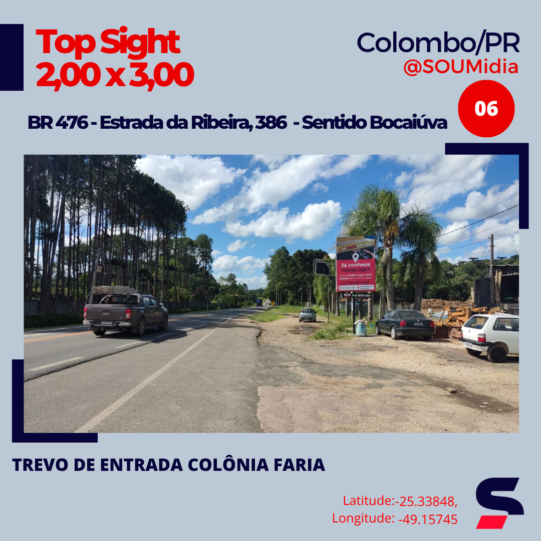 Painel SM-006 / SM-007 — BR 476 - Estrada da Ribeira, 386