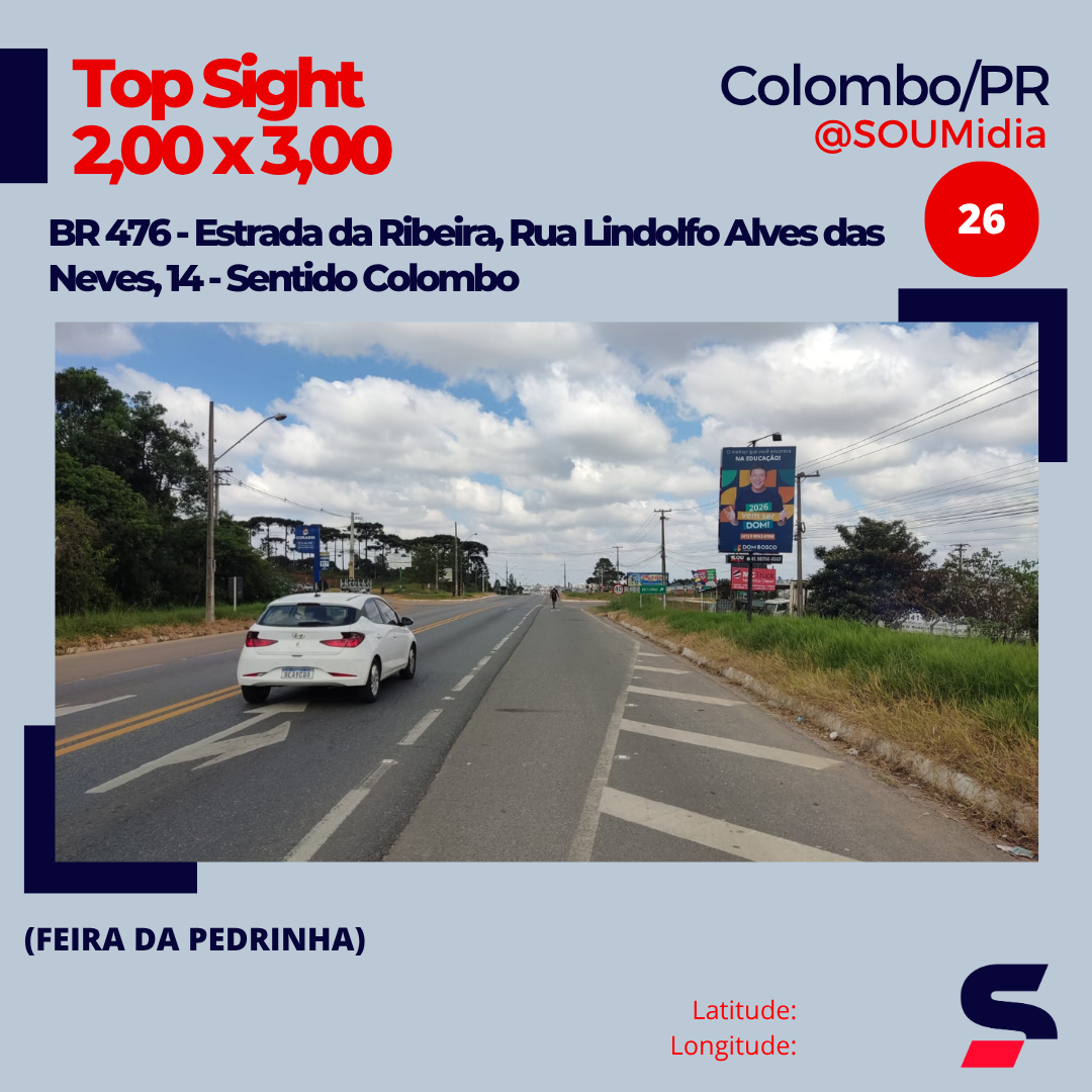 Painel SM-026 / SM-027 em BR 476 - Estrada da Ribeira, R. Lindolfo Alves das Neves, 14
