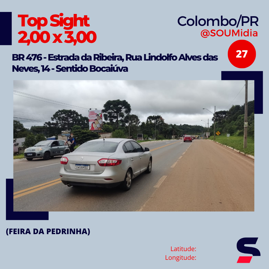 Painel SM-026 / SM-027 — BR 476 - Estrada da Ribeira, R. Lindolfo Alves das Neves, 14