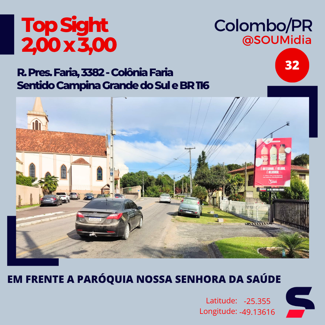 Painel SM-032 / SM-033 — R. Pres. Faria, 3382 - Colônia Faria