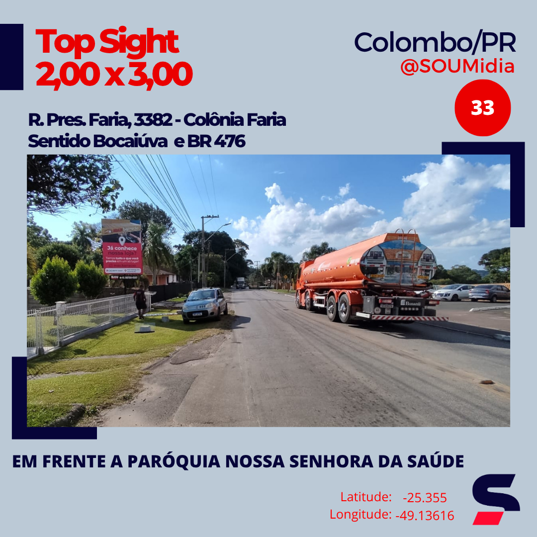 Painel SM-032 / SM-033 — R. Pres. Faria, 3382 - Colônia Faria