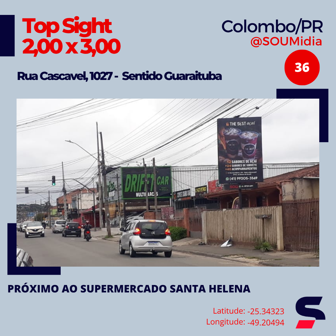 Painel SM-036 / SM-037 — Rua Cascavel, 1027