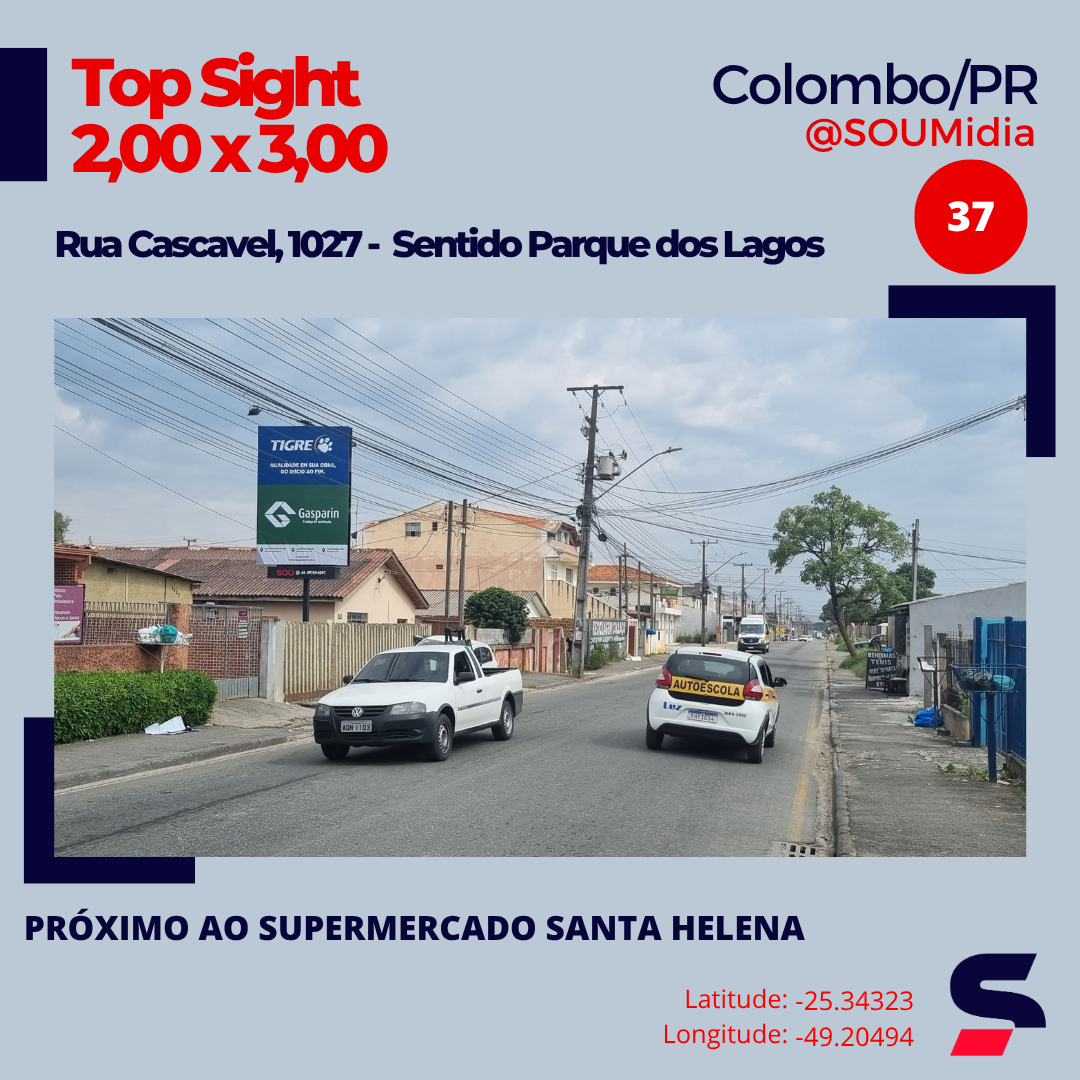 Painel SM-036 / SM-037 — Rua Cascavel, 1027