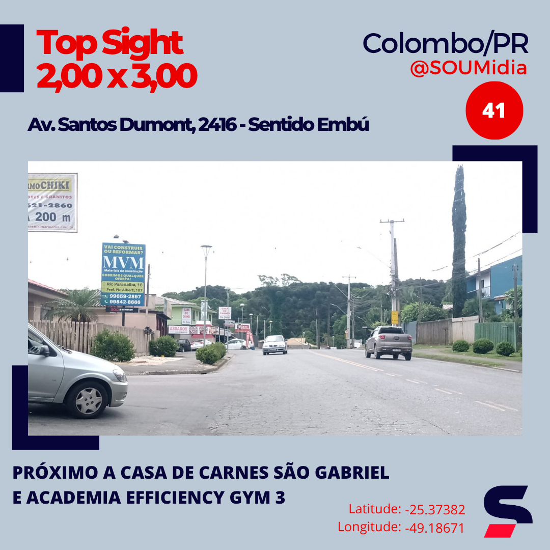 Painel SM-040 / SM-041 — Av. Santos Dumont, 2416
