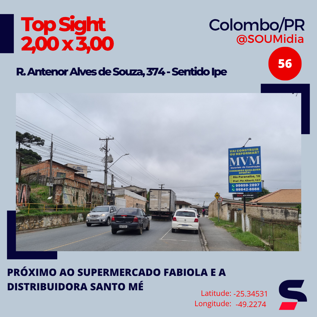 Painel SM-056 / SM-057 — R. Antenor Alves de Souza, 374