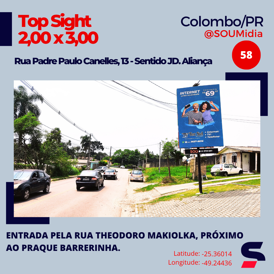 Painel SM-058 / SM-059 — Rua Padre Paulo Canelles, 13