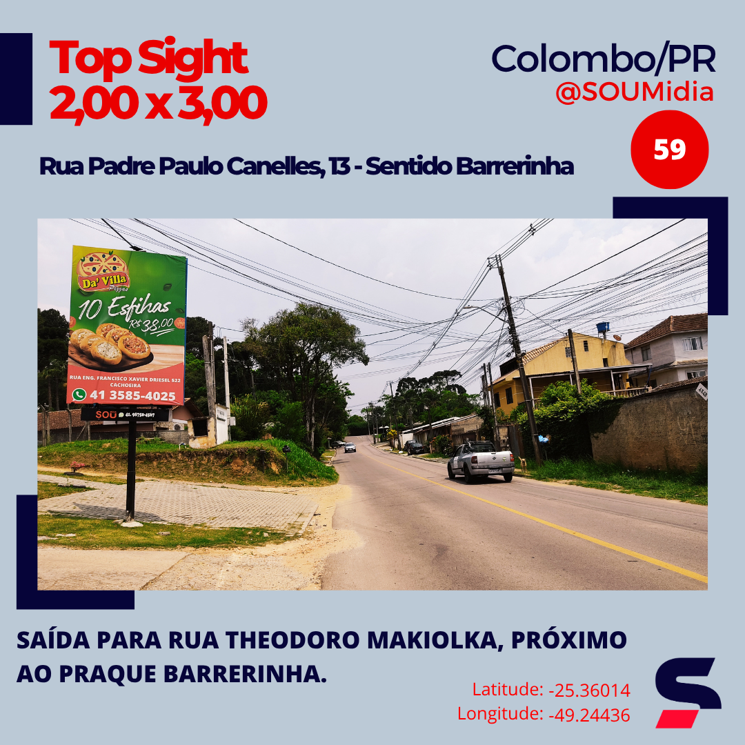 Painel SM-058 / SM-059 — Rua Padre Paulo Canelles, 13