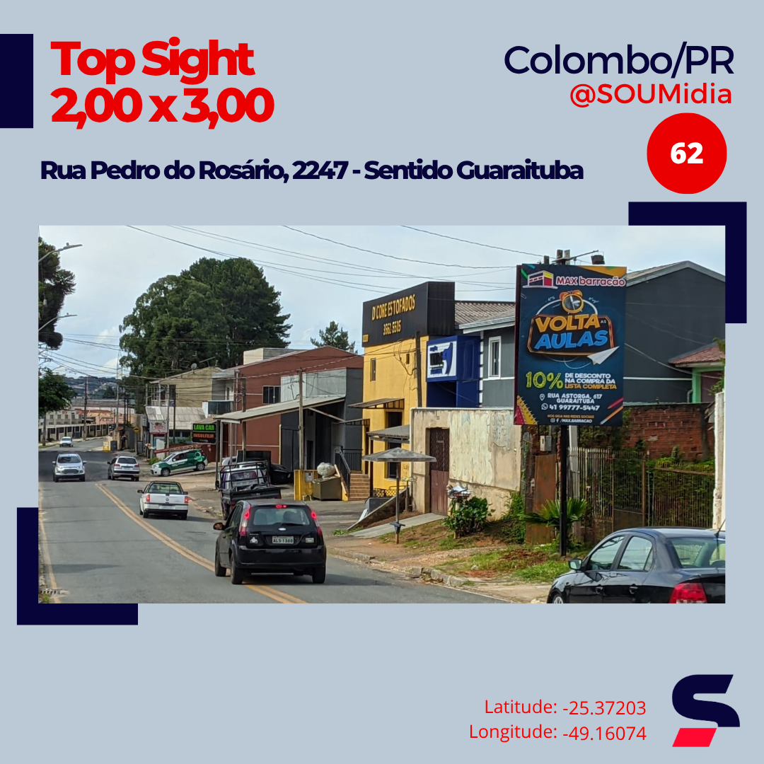 Painel SM-062 / SM-063 — Rua Pedro do Rosário, 2247