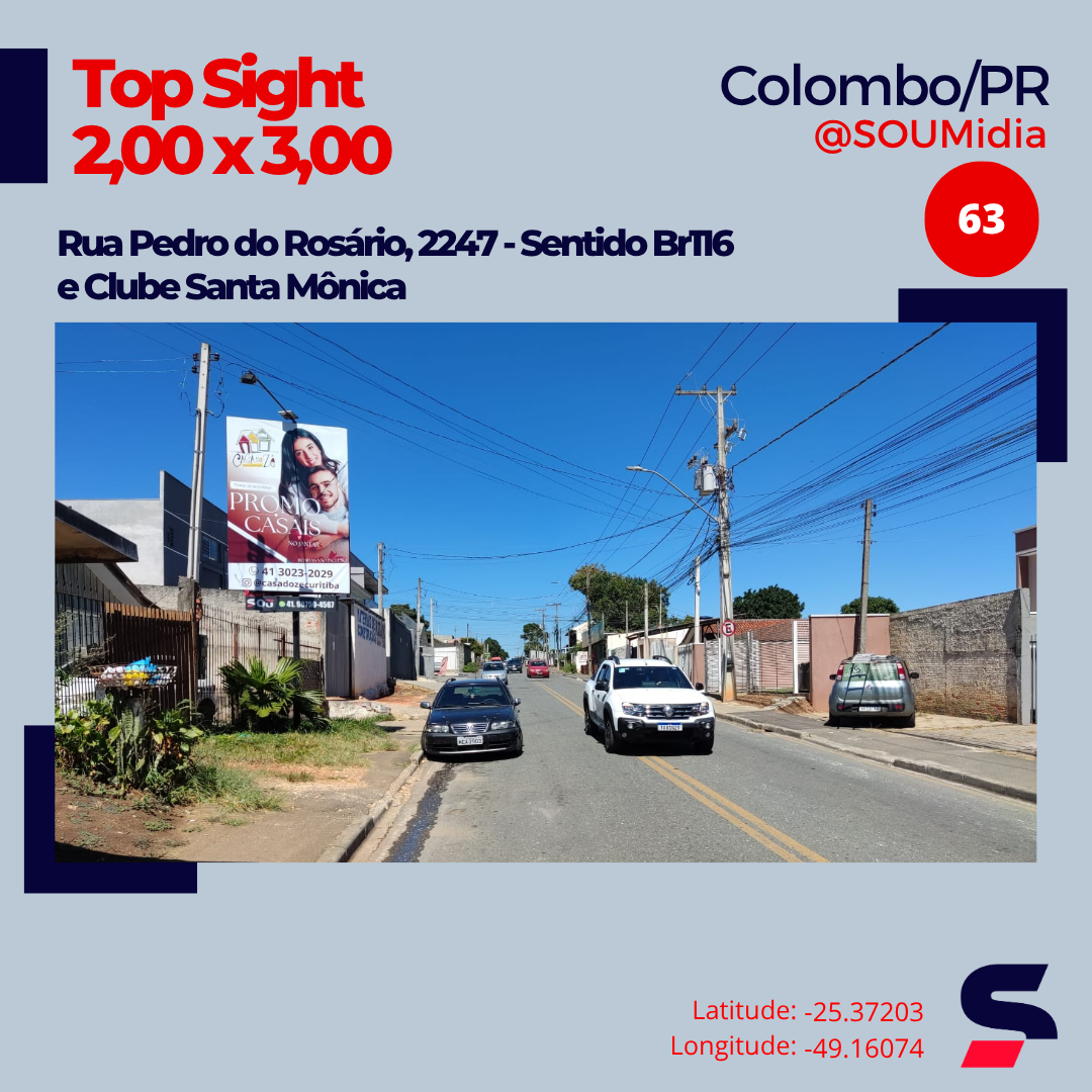 Painel SM-062 / SM-063 — Rua Pedro do Rosário, 2247
