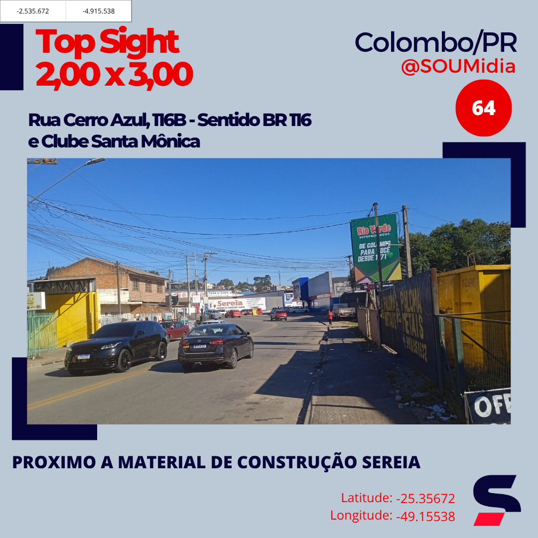 Painel SM-064 / SM-065 — Rua Cerro Azul, 116B